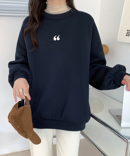 ABITOKYO(アビトーキョー)の「ワンポイント刺繍ビッグシルエット裏起毛トレーナー(スウェット・レディース・ブラック/ネイビー/イエロー/グレー/ブラウン/ダークグレー/ホワイト・FREE)」の17枚目の写真