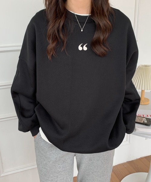ABITOKYO(アビトーキョー)の「ワンポイント刺繍ビッグシルエット裏起毛トレーナー(スウェット・レディース・ブラック/ネイビー/イエロー/グレー/ブラウン/ダークグレー/ホワイト・FREE)」の20枚目の写真