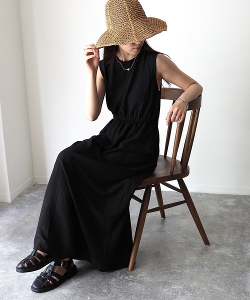 Riberry（リベリー）の「パッチポケットノースリーブワンピース（ワンピース・レディース・ブラック/グレイッシュベージュ・MEDIUM）」の17枚目の写真