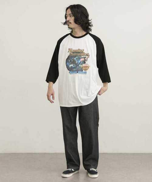 URBAN RESEARCH(アーバンリサーチ)の「URBAN RESEARCH iD グラフィックラグランTシャツ(Tシャツ/カットソー・メンズ・ホワイト系その他/ブラック系その他・LARGE/MEDIUM)」の10枚目の写真