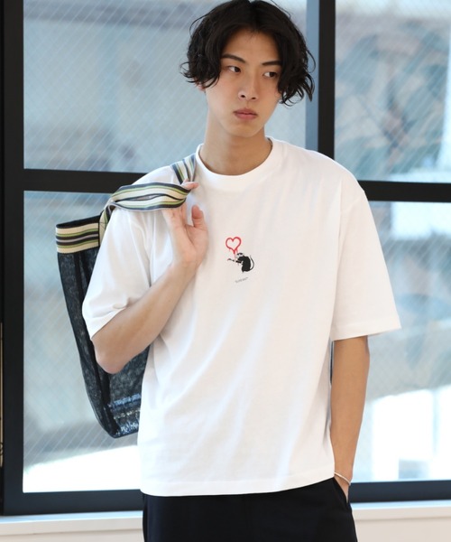Craft Nicholson（クラフトニコルソン）の「BANKSY コラボ LOVE RAT  ボックスシルエット半袖Tシャツ（Tシャツ/カットソー・メンズ・ホワイト/ブラック/ブラウン・M/L）」の7枚目の写真