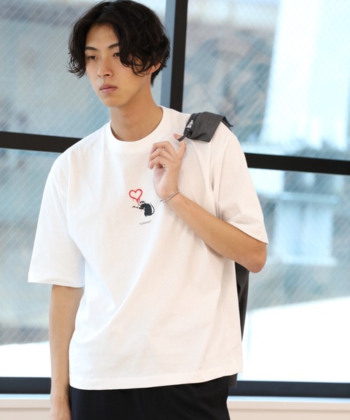 Craft Nicholson（クラフトニコルソン）の「BANKSY コラボ LOVE RAT  ボックスシルエット半袖Tシャツ（Tシャツ/カットソー・メンズ・ホワイト/ブラック/ブラウン・M/L）」の14枚目の写真