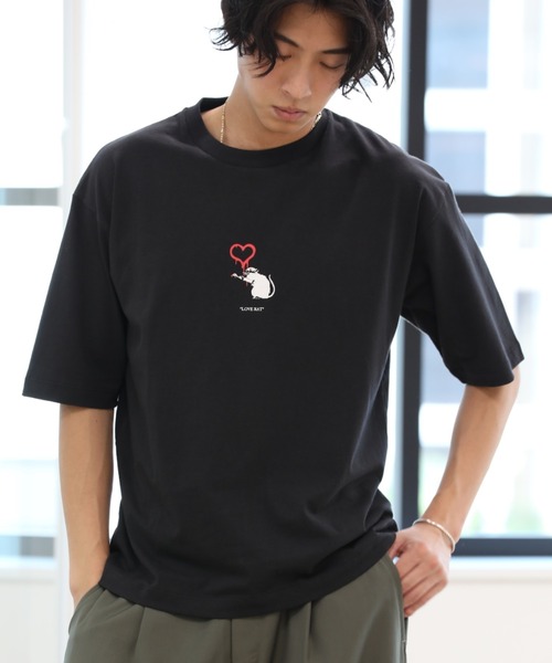 Craft Nicholson（クラフトニコルソン）の「BANKSY コラボ LOVE RAT  ボックスシルエット半袖Tシャツ（Tシャツ/カットソー・メンズ・ホワイト/ブラック/ブラウン・M/L）」の21枚目の写真