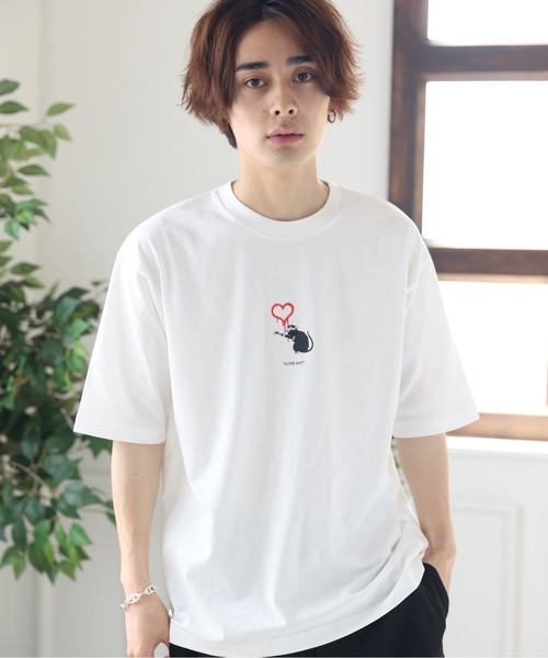 Craft Nicholson（クラフトニコルソン）の「BANKSY コラボ LOVE RAT  ボックスシルエット半袖Tシャツ（Tシャツ/カットソー・メンズ・ホワイト/ブラック/ブラウン・M/L）」の20枚目の写真