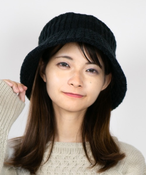 14+(イチヨンプラス)の「アクリルローゲージニットバケハ(ハット・レディース・オフホワイト/カーキ/ブラック/ベージュ・FREE)」の17枚目の写真