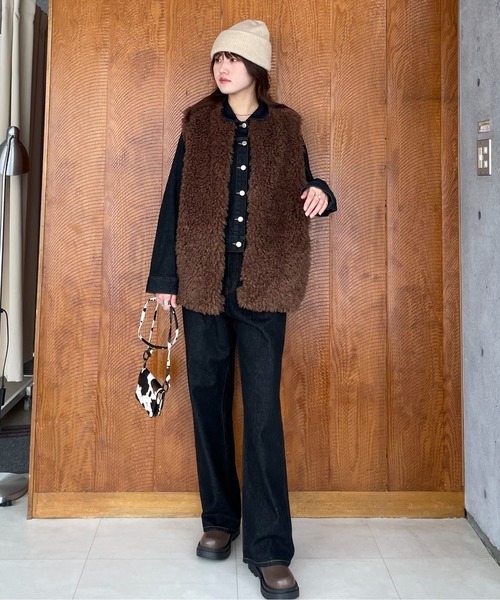 EPIMI E'PIMMY（エピミエピミー）の「〈ユニセックス〉バリエリブニットキャップ（ニットキャップ/ビーニー・レディース・ブラック/ベージュ/グレー/オフホワイト/ピンク/オレンジ/ミント・MEDIUM）」の21枚目の写真