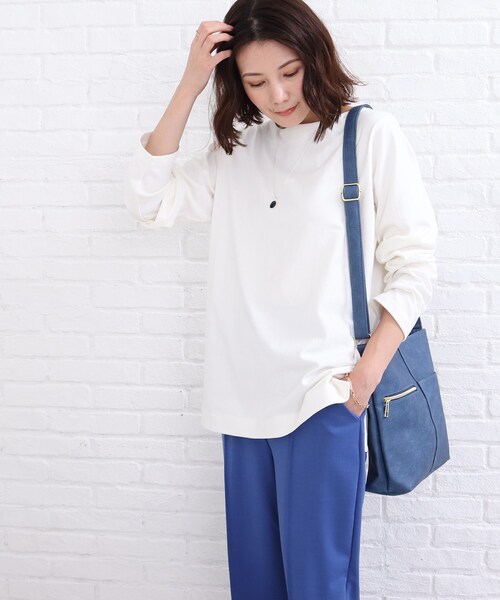 SHOO・LA・RUE（シューラルー）の「◆やわらかUSAコットン ベーシック プルオーバー（Tシャツ/カットソー・レディース・ブラック/オフホワイト/ベージュ系その他2/ブラック系2/ダークグリーン系2/ピンク系・02/03/04）」の21枚目の写真