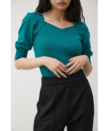 IRREGULAR NECK PUFF KNIT