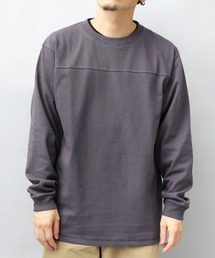 7.6オンス USAコットン 袖リブ 切替 フットボール ロングスリーブ Tシャツ レギュラーシルエット