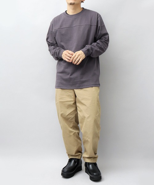 Goodwear(グッドウェア)の「7.6オンス USAコットン 袖リブ 切替 フットボール ロングスリーブ Tシャツ レギュラーシルエット(Tシャツ/カットソー・メンズ・ホワイト/ブラック/グレー/ブラック系その他/スミクロ・M/L/XL)」の14枚目の写真