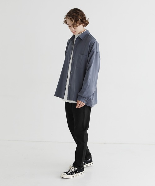 ETELIO（エテリオ）の「モックネックポンチ長袖カットソー（Tシャツ/カットソー・メンズ・ホワイト/ブラック/チャコールグレー/ワインレッド/チャコール・S/L/M）」の8枚目の写真