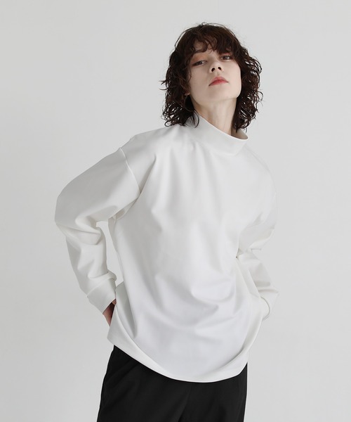 ETELIO（エテリオ）の「モックネックポンチ長袖カットソー（Tシャツ/カットソー・メンズ・ホワイト/ブラック/チャコールグレー/ワインレッド/チャコール・S/L/M）」の11枚目の写真