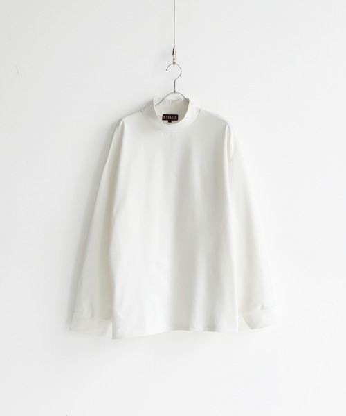 ETELIO（エテリオ）の「モックネックポンチ長袖カットソー（Tシャツ/カットソー・メンズ・ホワイト/ブラック/チャコールグレー/ワインレッド/チャコール・S/L/M）」の15枚目の写真