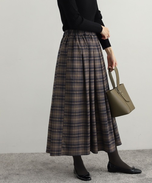 URBAN RESEARCH DOORS（アーバンリサーチドアーズ）の「ラメチェックタックギャザースカート（スカート・レディース・モカ/ベージュ系その他・MEDIUM）」の5枚目の写真