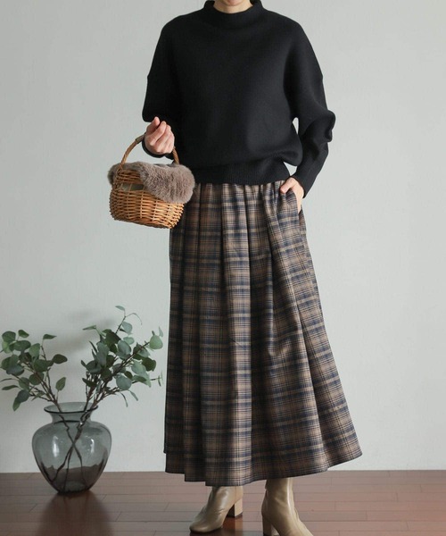 URBAN RESEARCH DOORS（アーバンリサーチドアーズ）の「ラメチェックタックギャザースカート（スカート・レディース・モカ/ベージュ系その他・MEDIUM）」の10枚目の写真