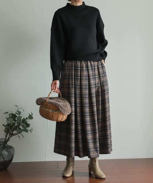 URBAN RESEARCH DOORS（アーバンリサーチドアーズ）の「ラメチェックタックギャザースカート（スカート・レディース・モカ/ベージュ系その他・MEDIUM）」の21枚目の写真