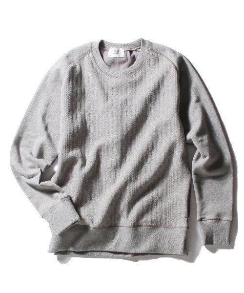 417 EDIFICE（フォーワンセブンエディフィス）の「◇JQケーブル クルーネックスウェット（スウェット・メンズ・ホワイト/ネイビー/チャコールグレー・SMALL/LARGE/MEDIUM）」の2枚目の写真