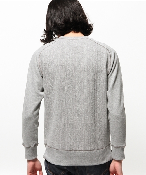 417 EDIFICE（フォーワンセブンエディフィス）の「◇JQケーブル クルーネックスウェット（スウェット・メンズ・ホワイト/ネイビー/チャコールグレー・SMALL/LARGE/MEDIUM）」の6枚目の写真