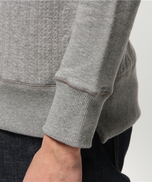 417 EDIFICE（フォーワンセブンエディフィス）の「◇JQケーブル クルーネックスウェット（スウェット・メンズ・ホワイト/ネイビー/チャコールグレー・SMALL/LARGE/MEDIUM）」の8枚目の写真