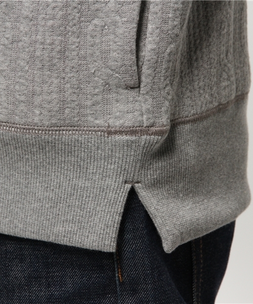 417 EDIFICE（フォーワンセブンエディフィス）の「◇JQケーブル クルーネックスウェット（スウェット・メンズ・ホワイト/ネイビー/チャコールグレー・SMALL/LARGE/MEDIUM）」の9枚目の写真