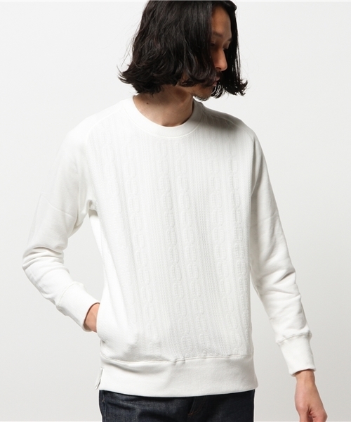 417 EDIFICE（フォーワンセブンエディフィス）の「◇JQケーブル クルーネックスウェット（スウェット・メンズ・ホワイト/ネイビー/チャコールグレー・SMALL/LARGE/MEDIUM）」の16枚目の写真
