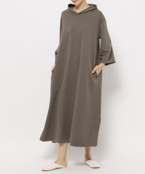 bijorie（ビジュリィ）の「【bijorie】ウラケフード付きワンピース（ルームワンピース・レディース・グレー/ラベンダー・FREE）」の3枚目の写真