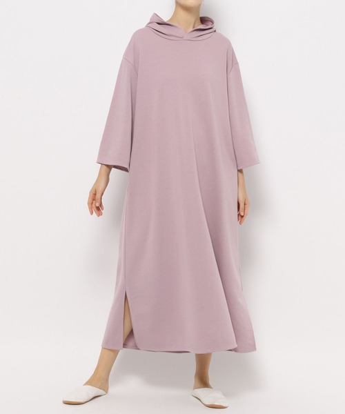 bijorie（ビジュリィ）の「【bijorie】ウラケフード付きワンピース（ルームワンピース・レディース・グレー/ラベンダー・FREE）」の7枚目の写真