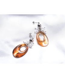 【Astyle】リングオーバル×小粒パールピアス(MA)