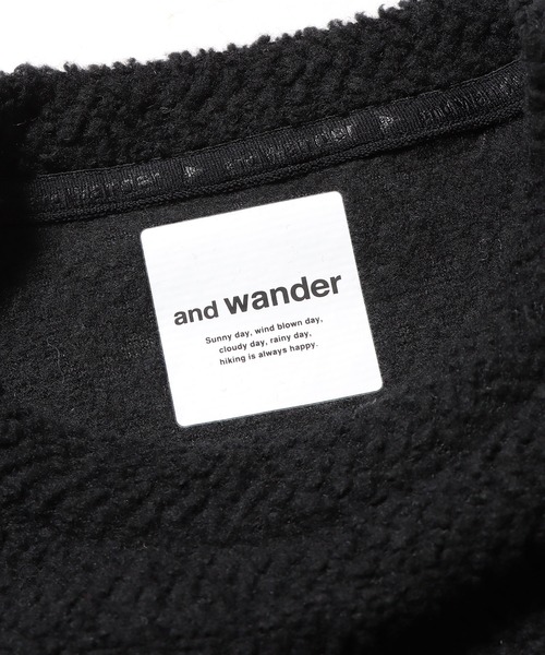 and wander（アンドワンダー）の「and wander/アンドワンダー re wool JQ crew neck ニット（ニット/セーター・メンズ・ブラック/グレー・M/XL/L）」の8枚目の写真