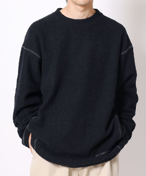らやかたアンドワンダーre wool JQ crew neck ワンピース アンドワンダー re wool JQ crew neck ワンピース and wander