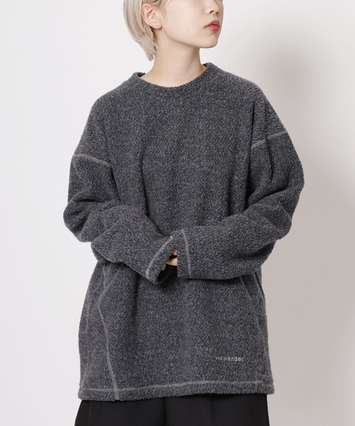 and wander（アンドワンダー）の「and wander/アンドワンダー re wool JQ crew neck ニット（ニット/セーター・メンズ・ブラック/グレー・M/XL/L）」の18枚目の写真