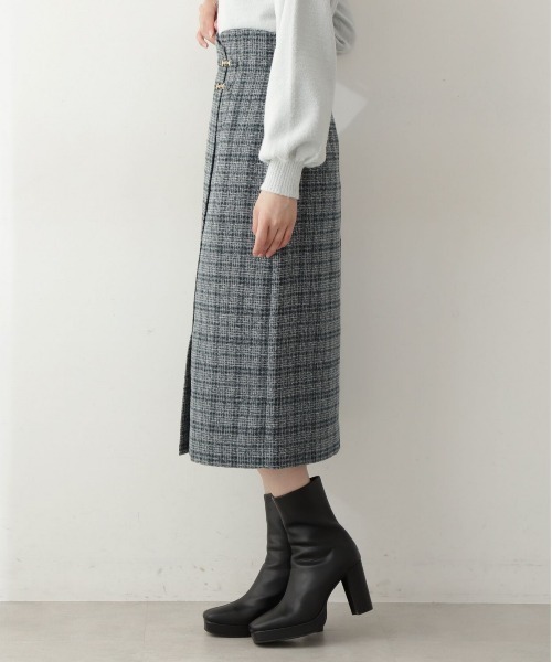 PROPORTION BODY DRESSING（プロポーションボディドレッシング）の「サイドビットタイトスカート / 1212220018（スカート・レディース・ダークグレー/グリーン/グレー・MEDIUM/SMALL）」の4枚目の写真