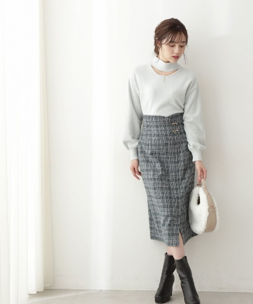 PROPORTION BODY DRESSING（プロポーションボディドレッシング）の「サイドビットタイトスカート / 1212220018（スカート・レディース・ダークグレー/グリーン/グレー・MEDIUM/SMALL）」の13枚目の写真