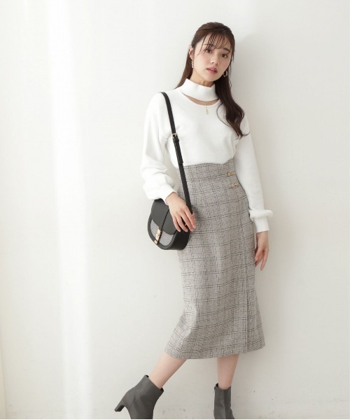 PROPORTION BODY DRESSING（プロポーションボディドレッシング）の「サイドビットタイトスカート / 1212220018（スカート・レディース・ダークグレー/グリーン/グレー・MEDIUM/SMALL）」の12枚目の写真