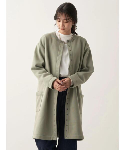 CRAFT STANDARD BOUTIQUE(クラフトスタンダードブティック)の「裏起毛ロングカーディガン *(カーディガン/ボレロ・レディース・アイボリー/チャコールグレー/レッド/モカ/パープル/カーキ・M/L)」の11枚目の写真