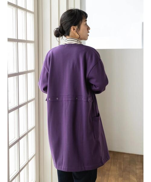 CRAFT STANDARD BOUTIQUE(クラフトスタンダードブティック)の「裏起毛ロングカーディガン *(カーディガン/ボレロ・レディース・アイボリー/チャコールグレー/レッド/モカ/パープル/カーキ・M/L)」の14枚目の写真