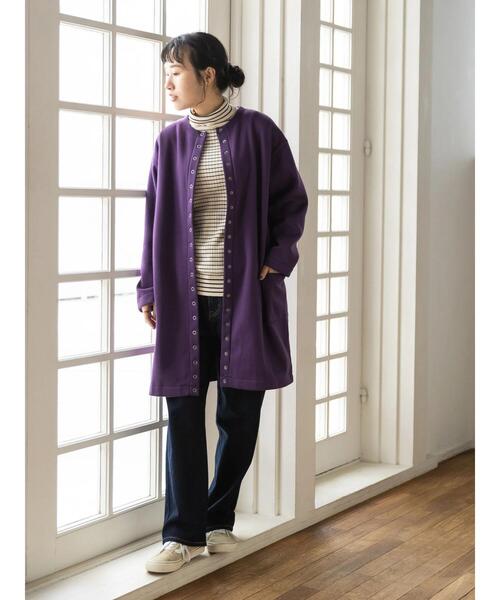 CRAFT STANDARD BOUTIQUE(クラフトスタンダードブティック)の「裏起毛ロングカーディガン *(カーディガン/ボレロ・レディース・アイボリー/チャコールグレー/レッド/モカ/パープル/カーキ・M/L)」の16枚目の写真