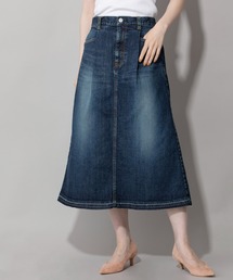 Munich | 10.5oz agedウォッシュスラブデニムタックスカート(デニムスカート)