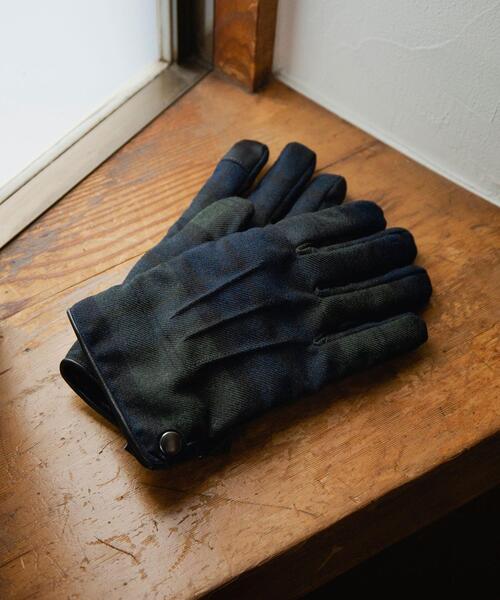 green label relaxing（グリーンレーベルリラクシング）の「GLR モダン チェック グローブ -タッチスクリーン-（手袋・メンズ・その他1/その他2/ブラック・FREE）」の2枚目の写真