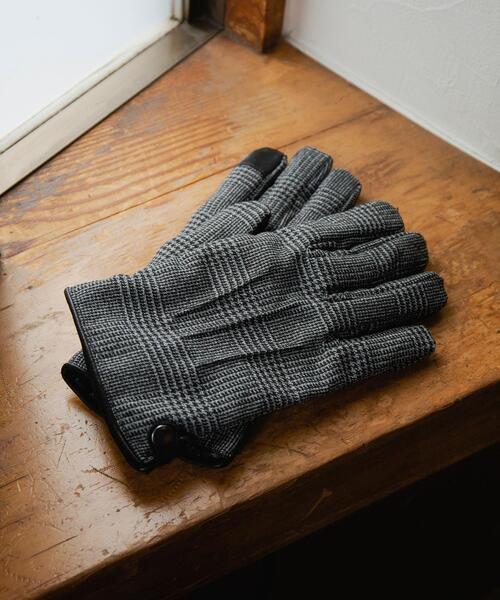 green label relaxing（グリーンレーベルリラクシング）の「GLR モダン チェック グローブ -タッチスクリーン-（手袋・メンズ・その他1/その他2/ブラック・FREE）」の4枚目の写真