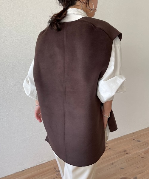 wee9s（ウィークス）の「double face vest / ダブルフェイスベスト（ベスト・レディース・ブラウン/ベージュ/アイボリー/ブラック・FREE）」の13枚目の写真