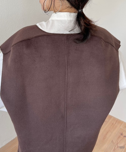 wee9s（ウィークス）の「double face vest / ダブルフェイスベスト（ベスト・レディース・ブラウン/ベージュ/アイボリー/ブラック・FREE）」の19枚目の写真