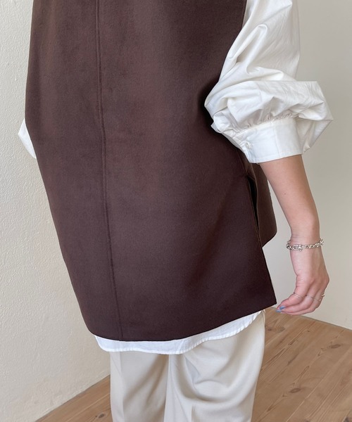 wee9s（ウィークス）の「double face vest / ダブルフェイスベスト（ベスト・レディース・ブラウン/ベージュ/アイボリー/ブラック・FREE）」の20枚目の写真