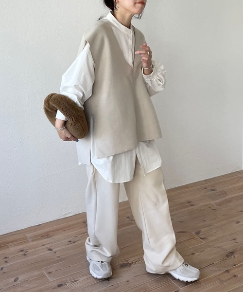 wee9s（ウィークス）の「double face vest / ダブルフェイスベスト（ベスト・レディース・ブラウン/ベージュ/アイボリー/ブラック・FREE）」の7枚目の写真
