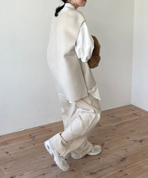 wee9s（ウィークス）の「double face vest / ダブルフェイスベスト（ベスト・レディース・ブラウン/ベージュ/アイボリー/ブラック・FREE）」の10枚目の写真