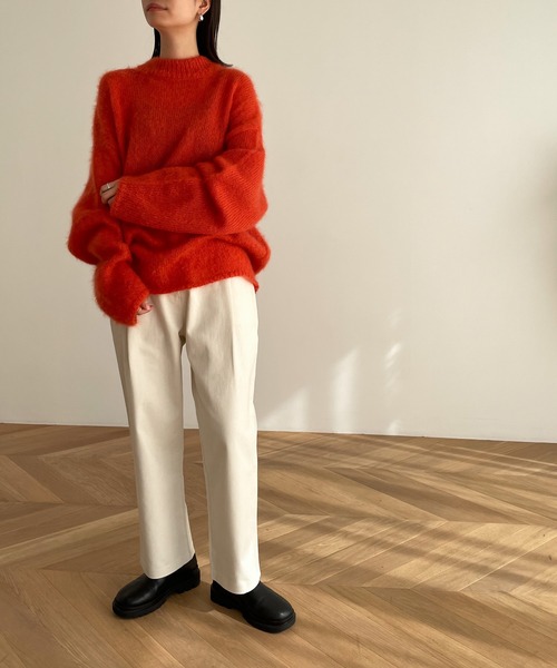 CANAL JEAN（キャナルジーン）の「El mar(エルマール) 起毛コットンタックパンツ（その他パンツ・レディース・クリーム/ネイビー・SMALL/MEDIUM）」の5枚目の写真