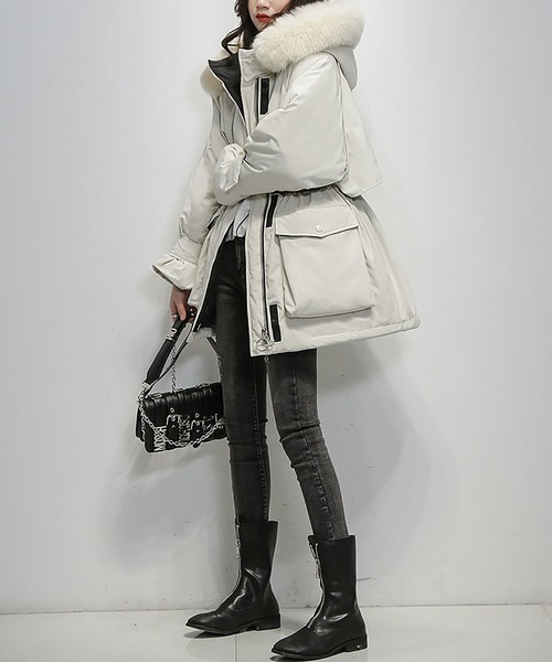 セール】ファー付き厚手パーカーフードコート（その他アウター