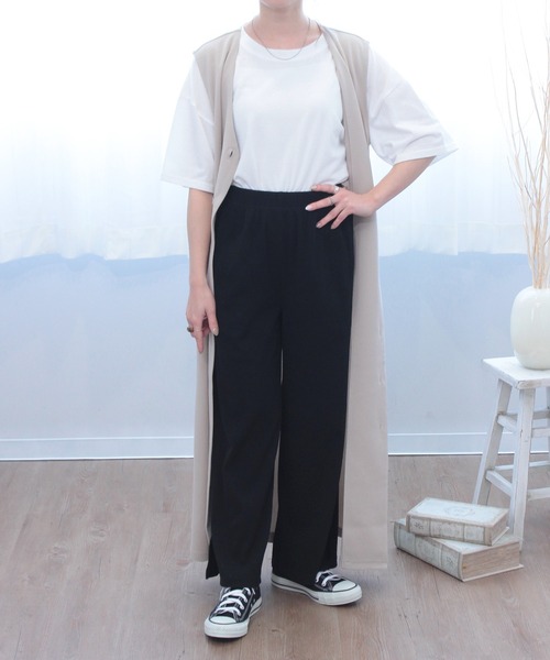 mil(ミル)の「サイドスリットリブパンツ(その他パンツ・レディース・ブラック/ラベンダー・M/XS/S)」の15枚目の写真