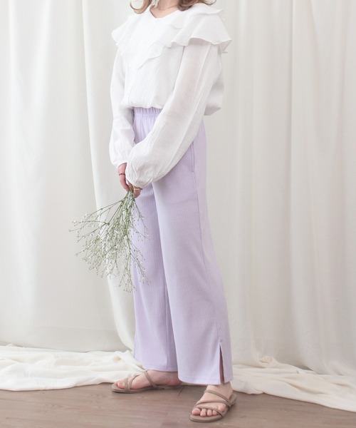 mil(ミル)の「サイドスリットリブパンツ(その他パンツ・レディース・ブラック/ラベンダー・M/XS/S)」の17枚目の写真