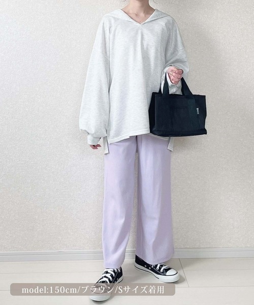mil(ミル)の「サイドスリットリブパンツ(その他パンツ・レディース・ブラック/ラベンダー・M/XS/S)」の8枚目の写真